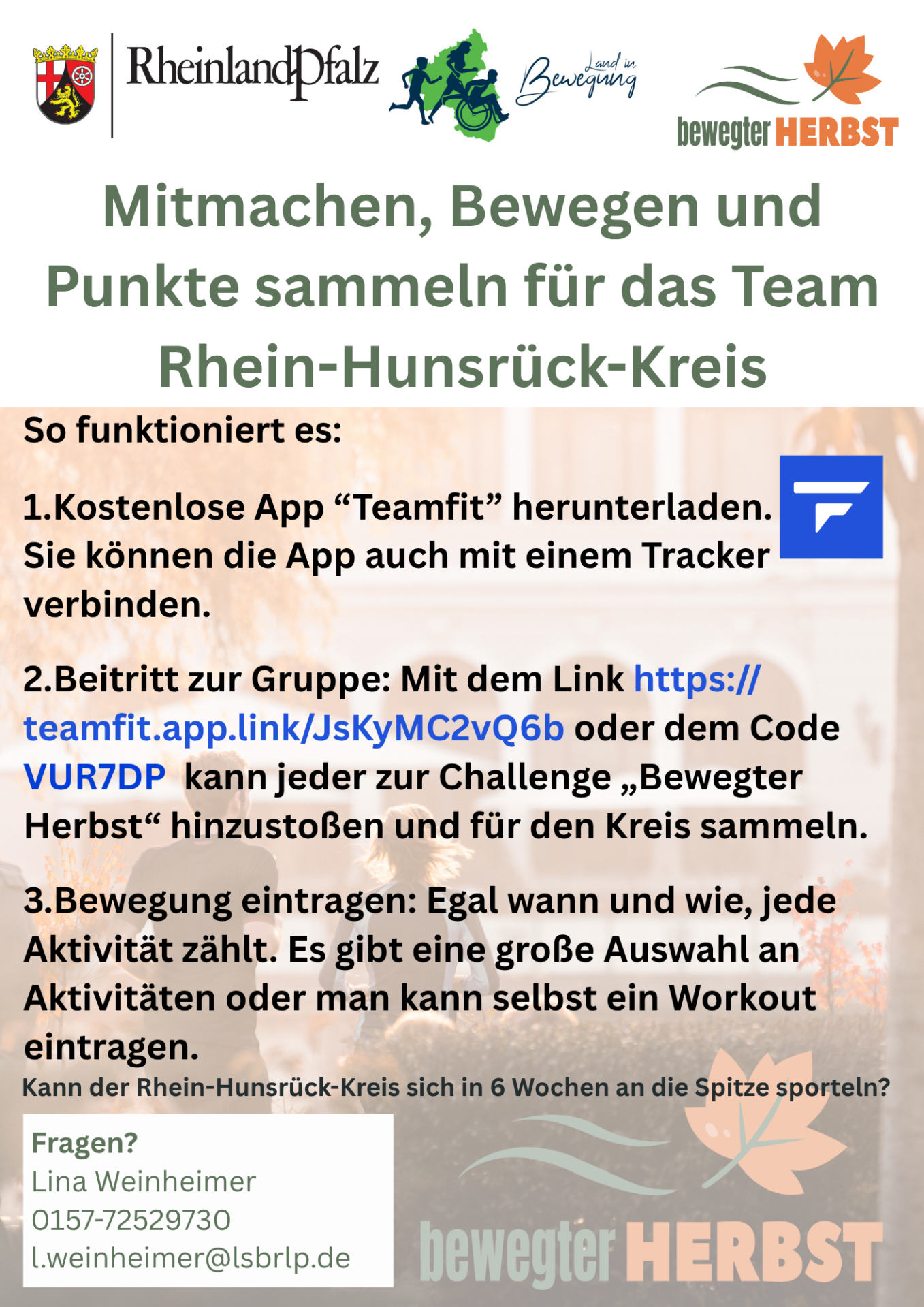 Sammel Punkte für unser Team “Rhein-Hunsrück-Kreis”! - 1